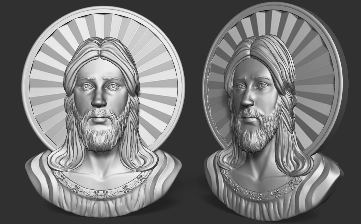 Jesus Head pendant 3D print model_8