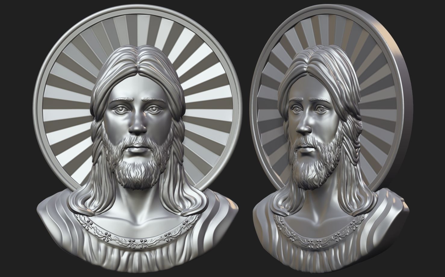 Jesus Head pendant 3D print model_5