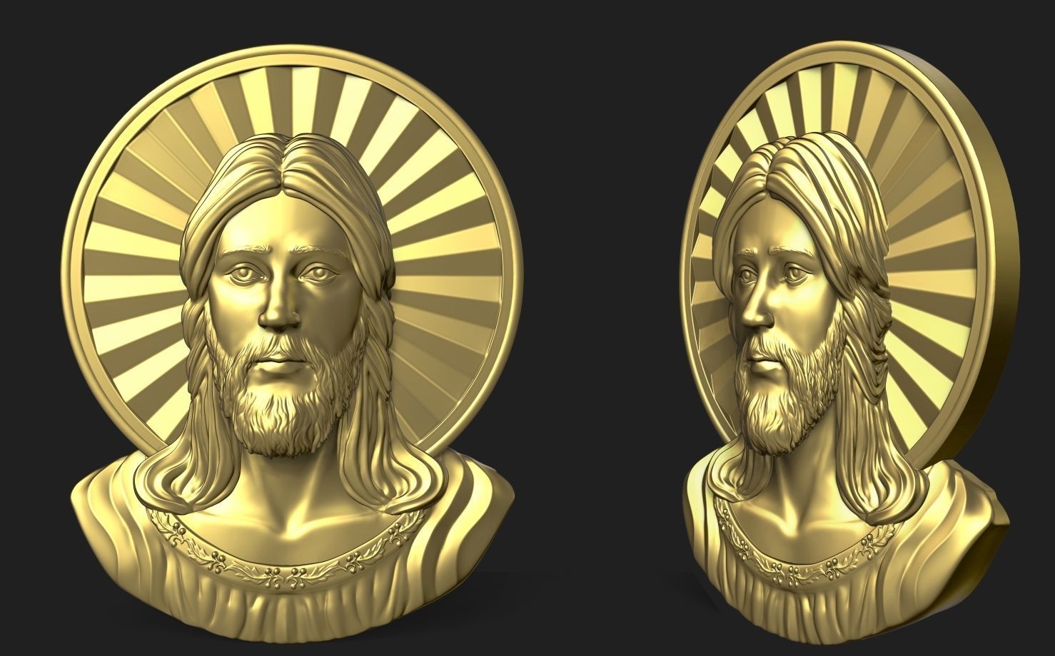 Jesus Head pendant 3D print model_7