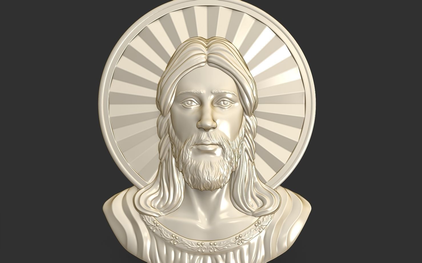 Jesus Head pendant 3D print model_2