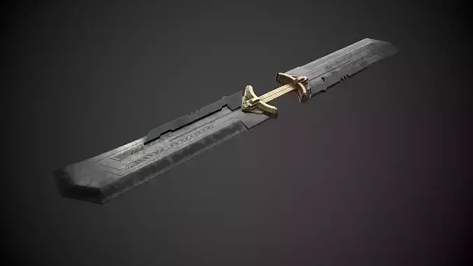 Thanos double bladed sword Low-poly 3D model