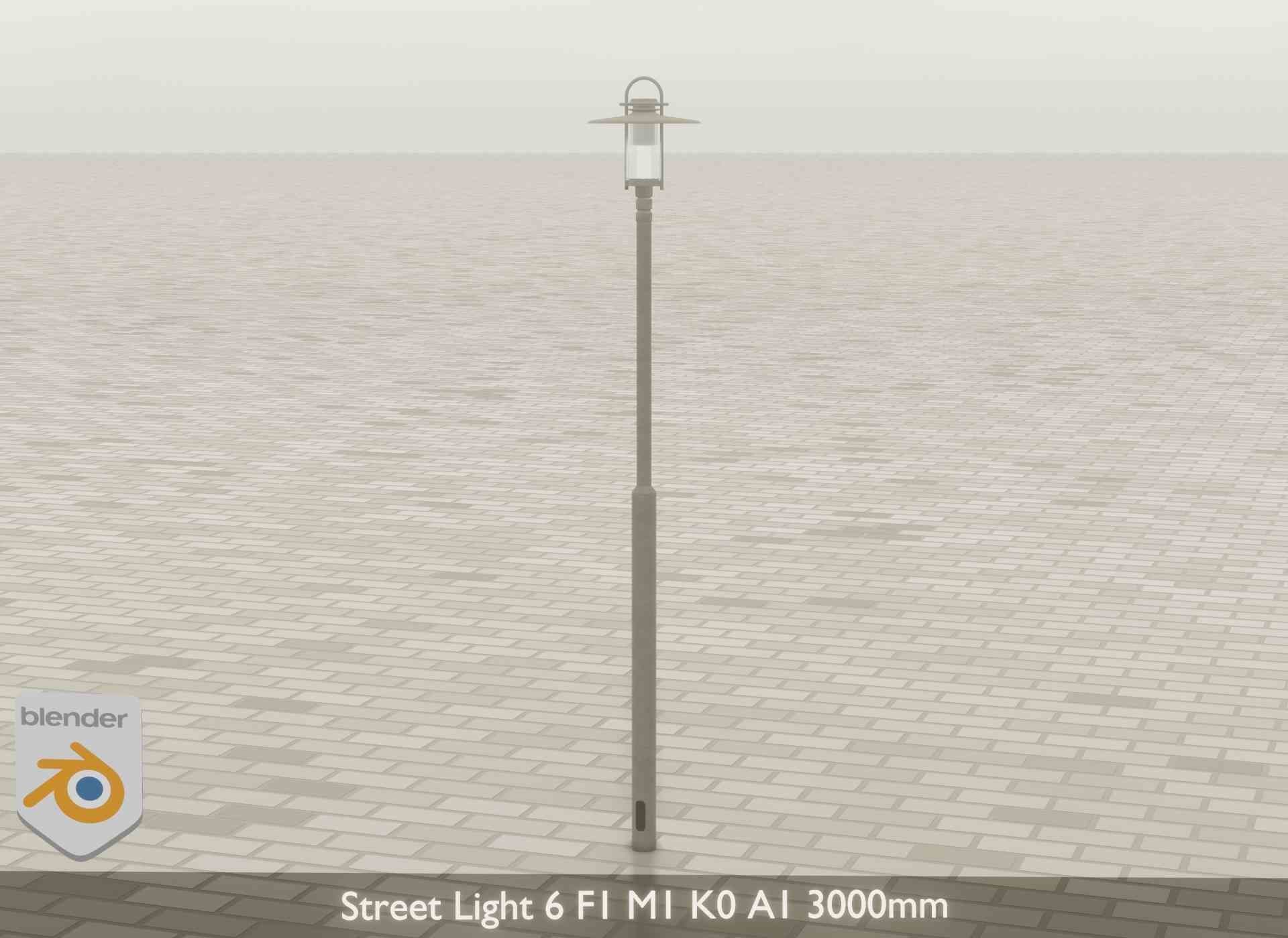 Street Light 6 F1 M1 K0 A1 3000mm Low-poly 3D model_22