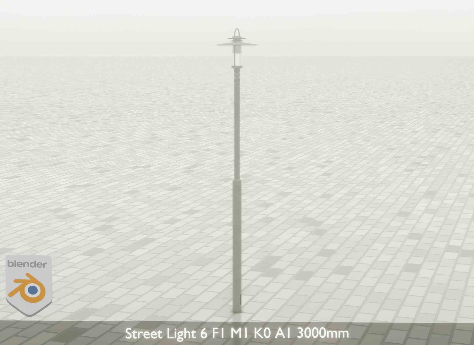 Street Light 6 F1 M1 K0 A1 3000mm Low-poly 3D model_27