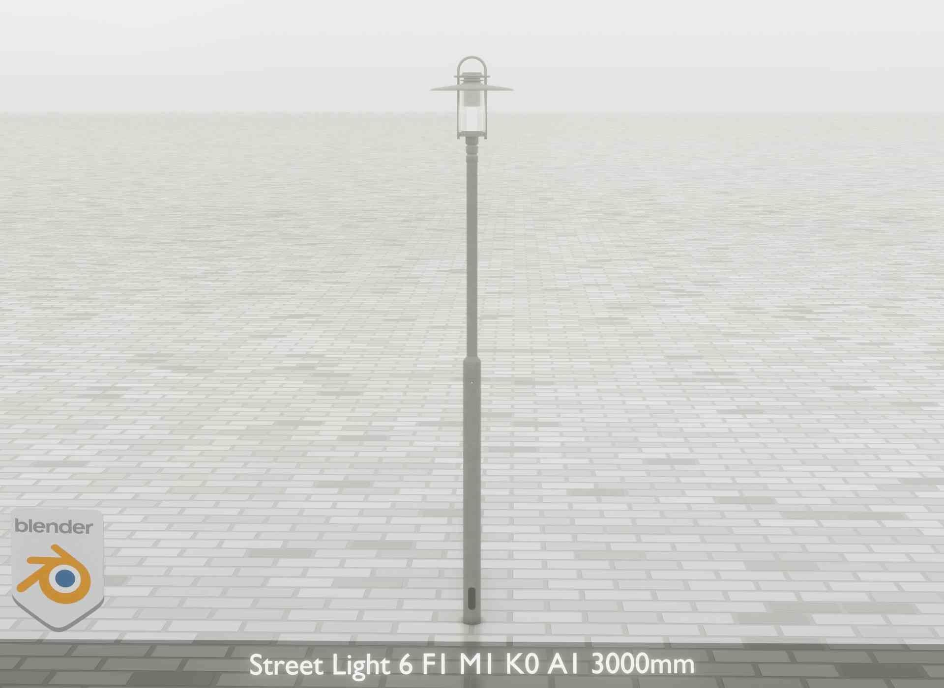 Street Light 6 F1 M1 K0 A1 3000mm Low-poly 3D model_31