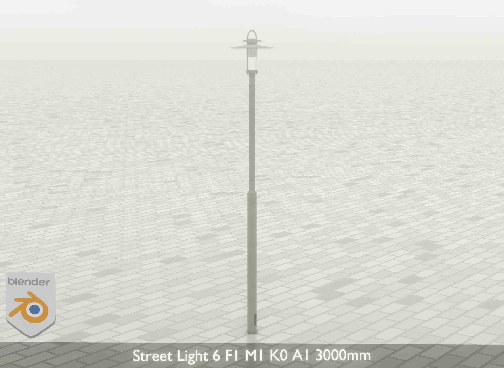 Street Light 6 F1 M1 K0 A1 3000mm Low-poly 3D model_28