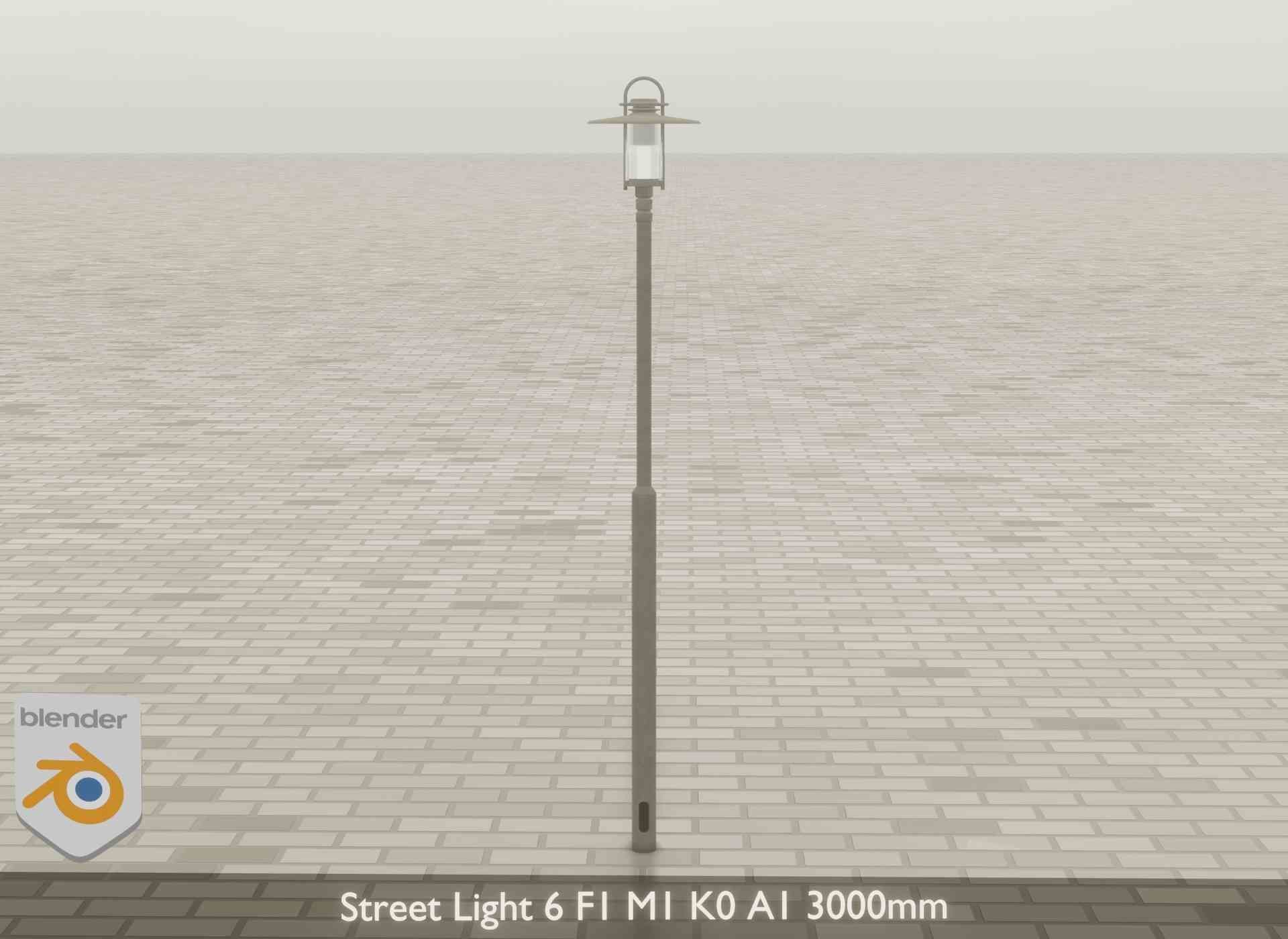Street Light 6 F1 M1 K0 A1 3000mm Low-poly 3D model_21