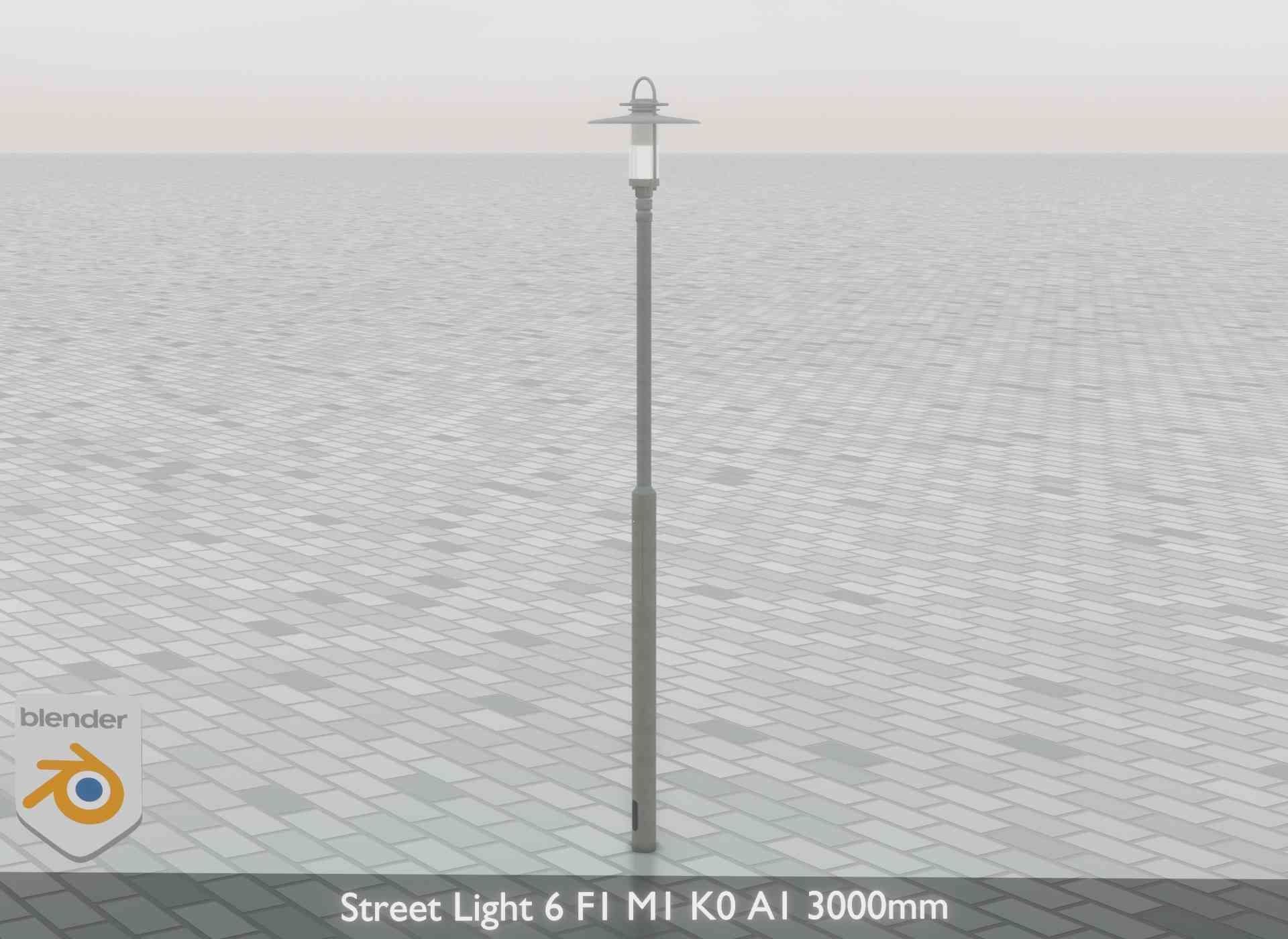 Street Light 6 F1 M1 K0 A1 3000mm Low-poly 3D model_34