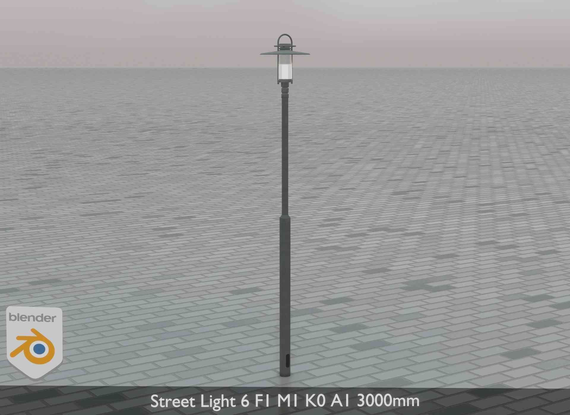 Street Light 6 F1 M1 K0 A1 3000mm Low-poly 3D model_39
