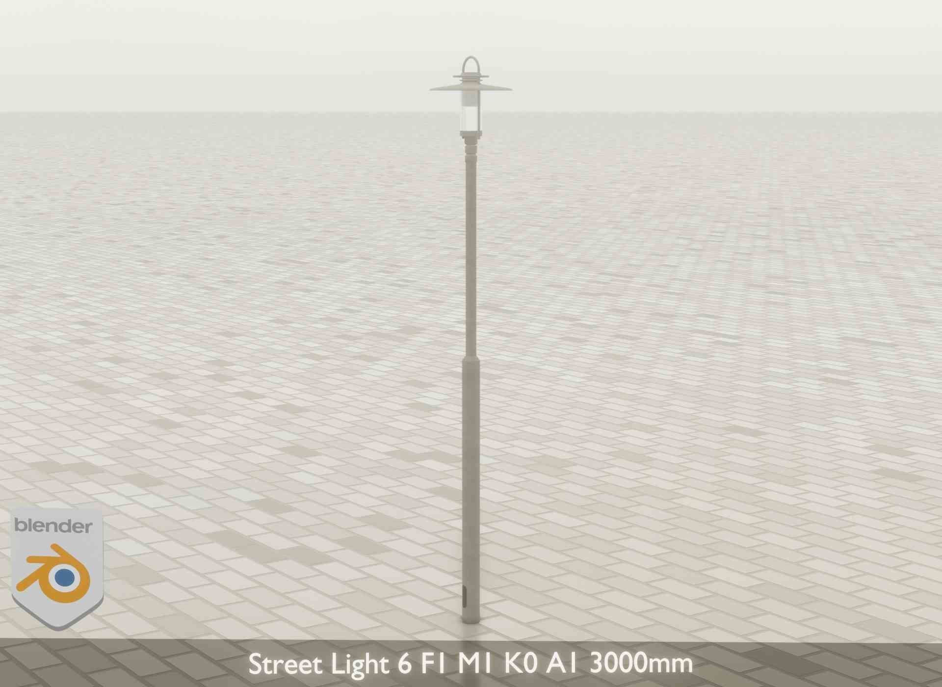 Street Light 6 F1 M1 K0 A1 3000mm Low-poly 3D model_24
