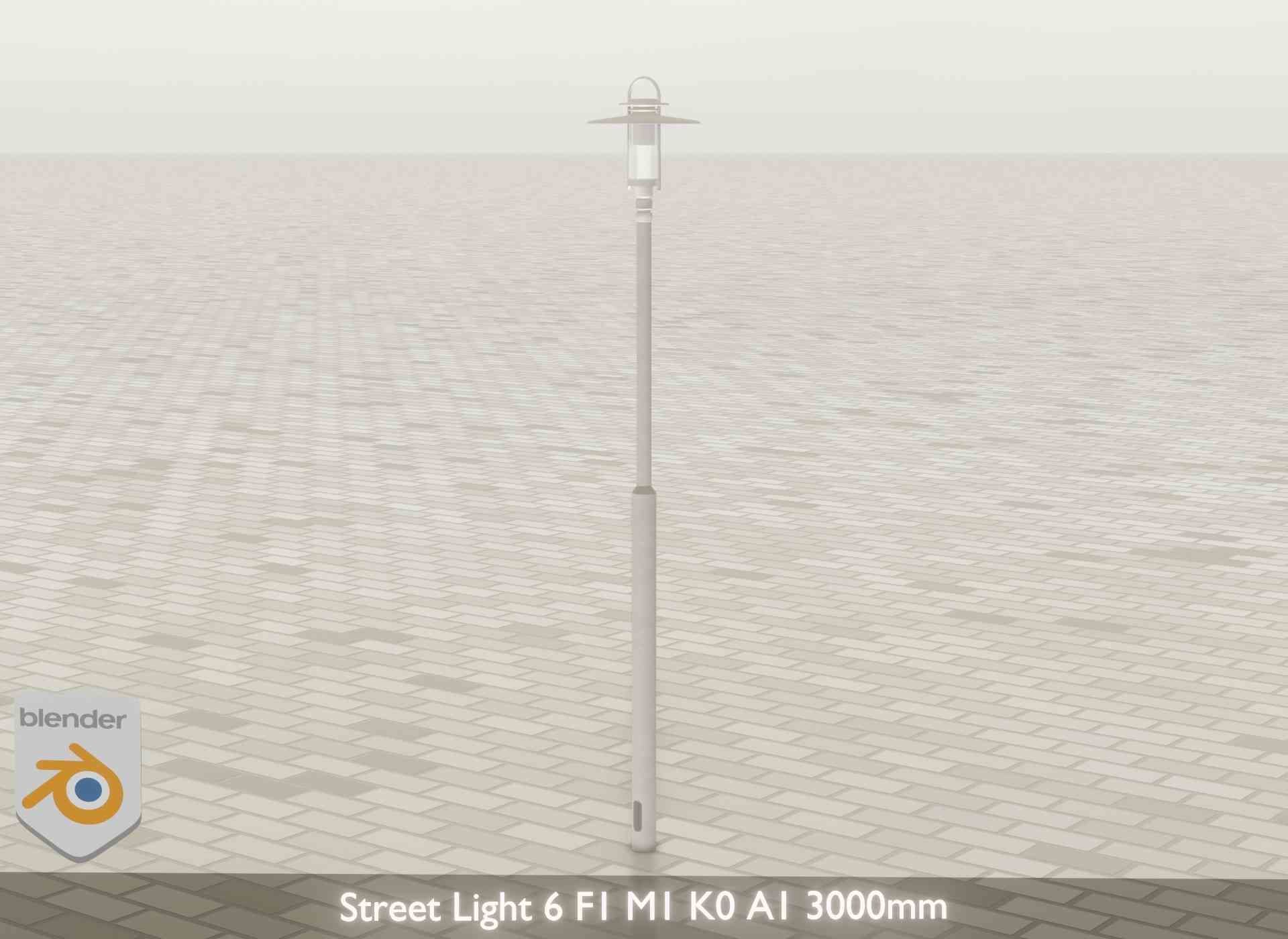 Street Light 6 F1 M1 K0 A1 3000mm Low-poly 3D model_23
