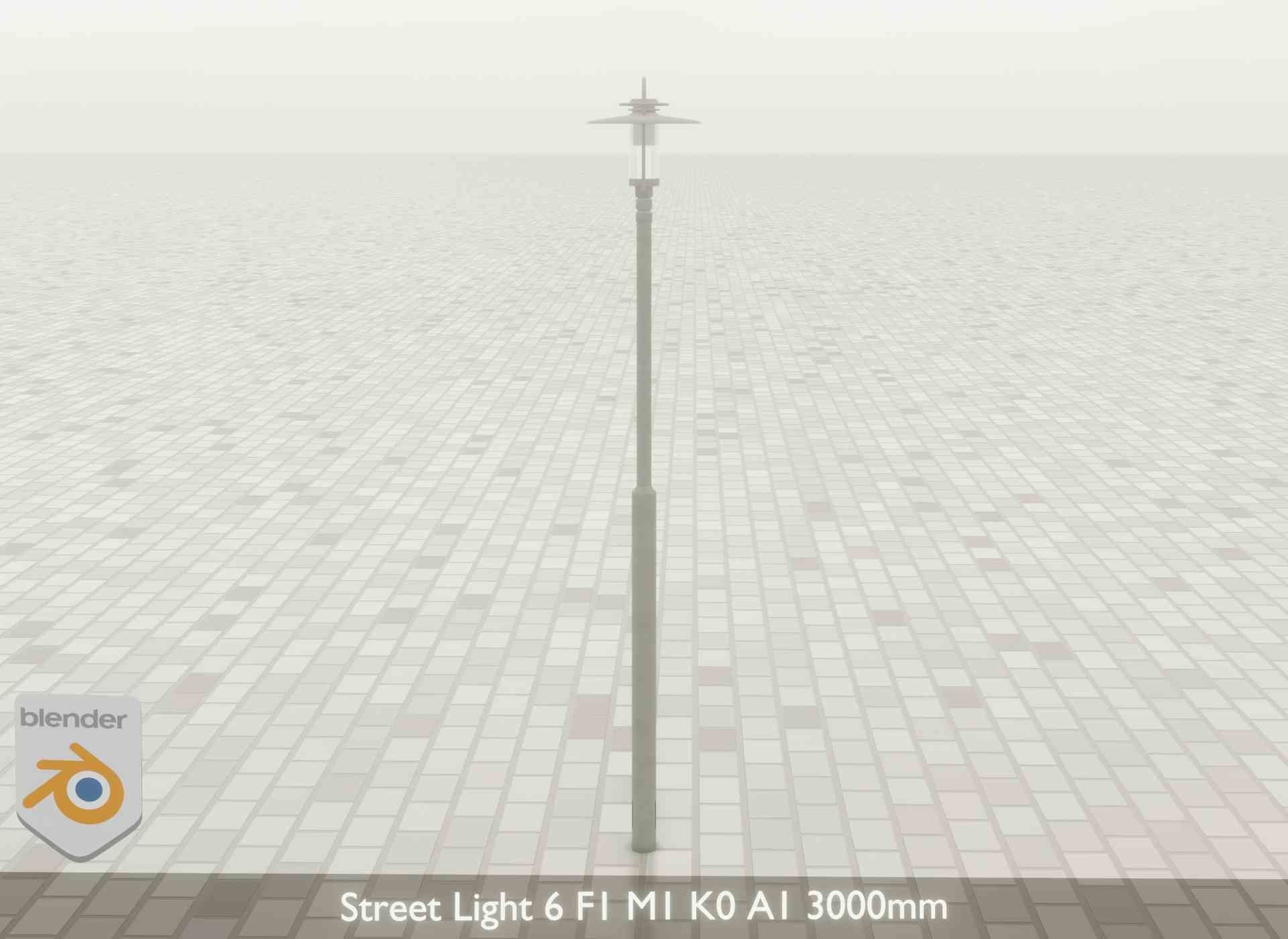 Street Light 6 F1 M1 K0 A1 3000mm Low-poly 3D model_26