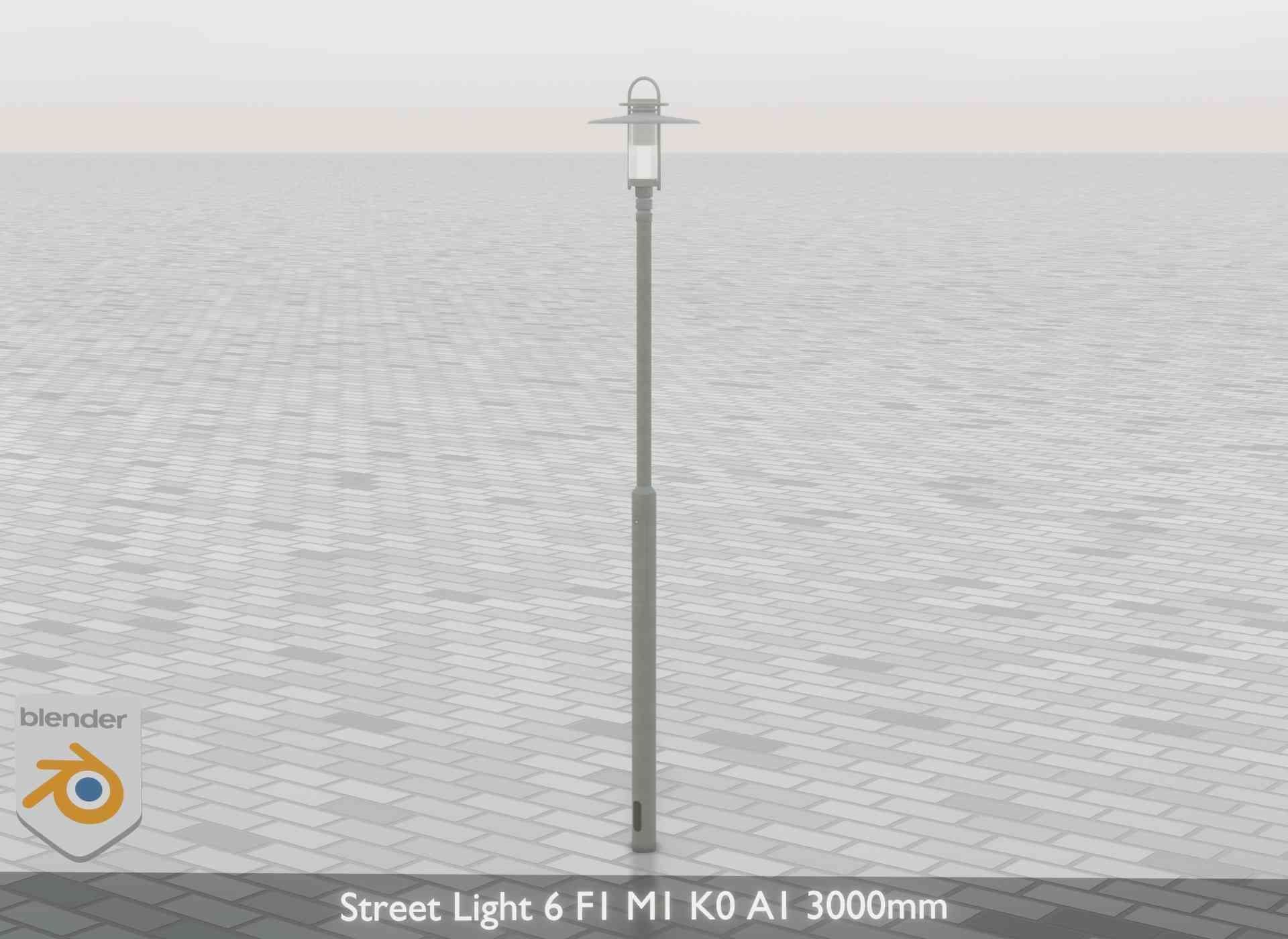 Street Light 6 F1 M1 K0 A1 3000mm Low-poly 3D model_33