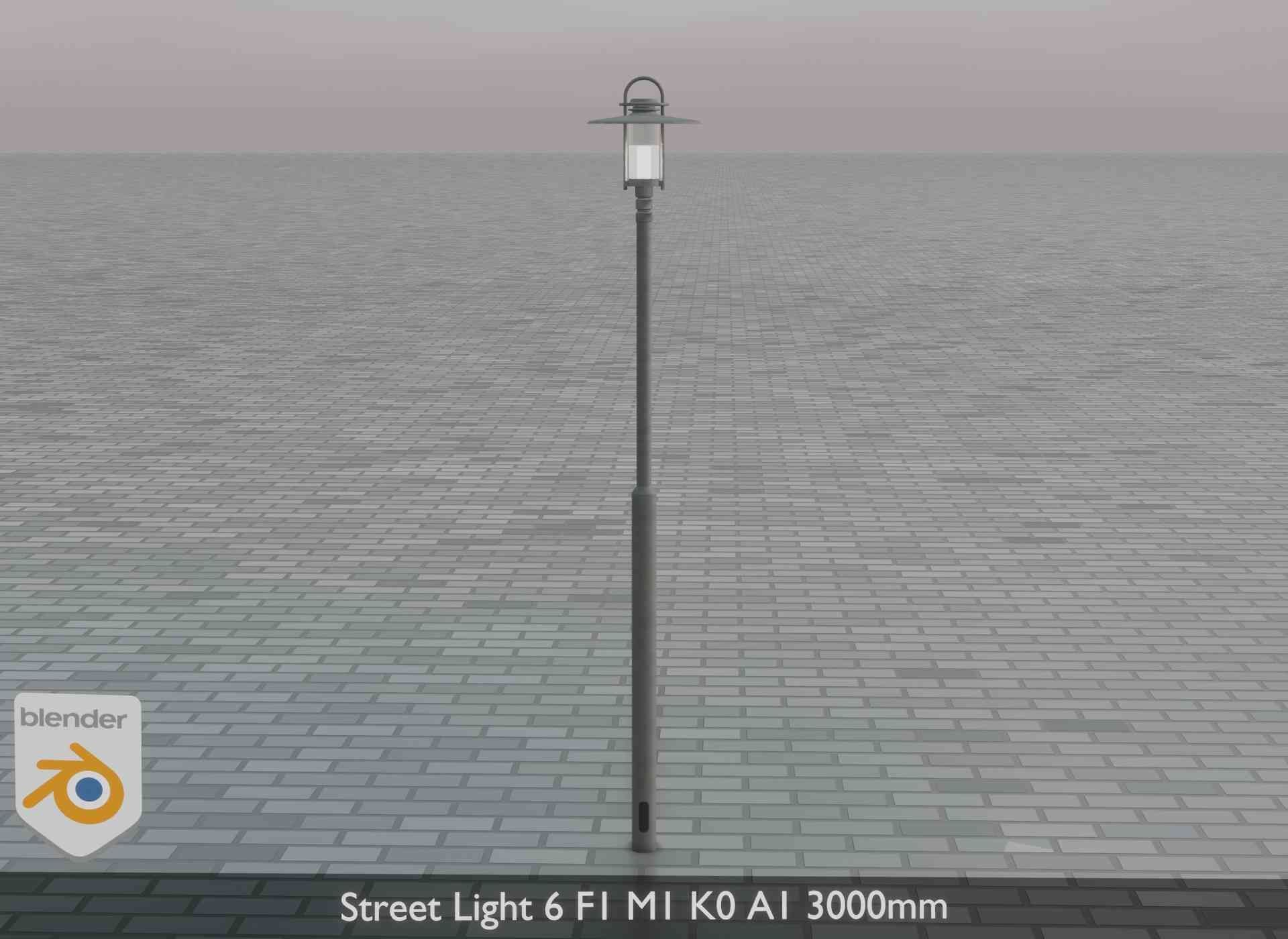 Street Light 6 F1 M1 K0 A1 3000mm Low-poly 3D model_41