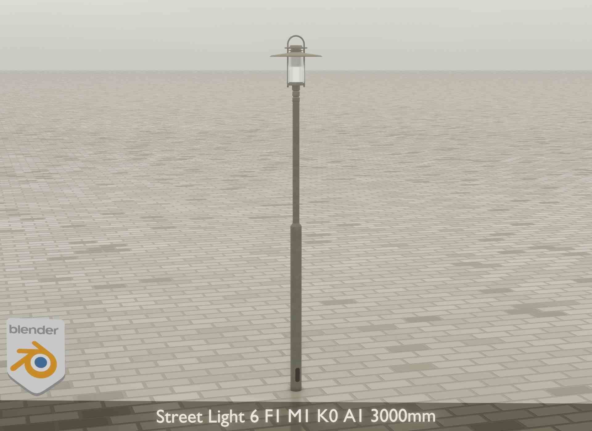 Street Light 6 F1 M1 K0 A1 3000mm Low-poly 3D model_20