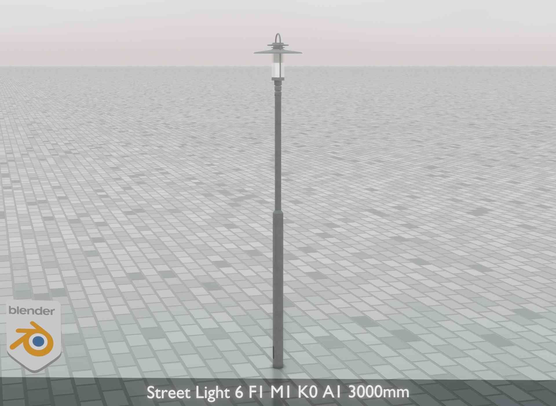 Street Light 6 F1 M1 K0 A1 3000mm Low-poly 3D model_35