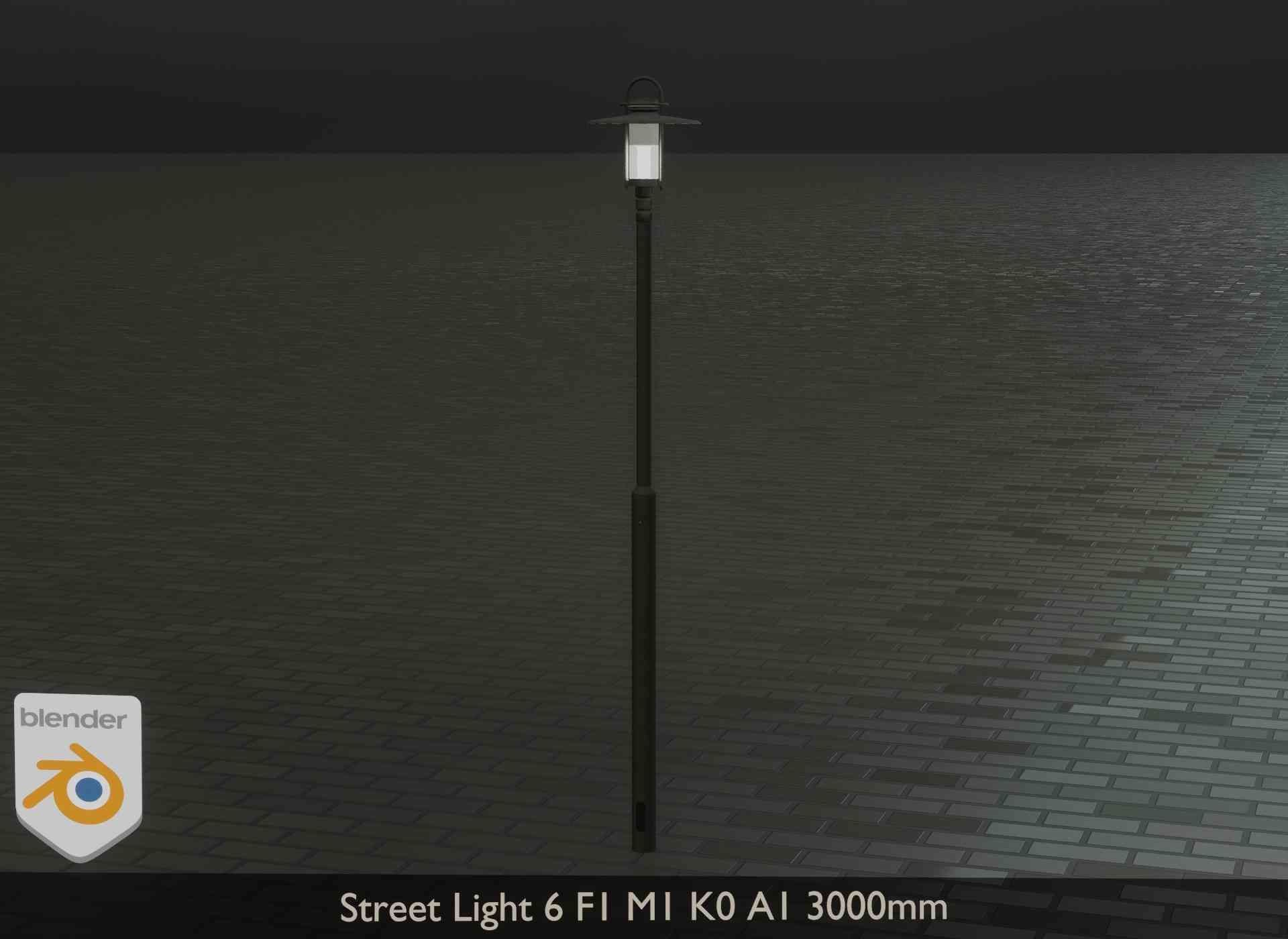 Street Light 6 F1 M1 K0 A1 3000mm Low-poly 3D model_12