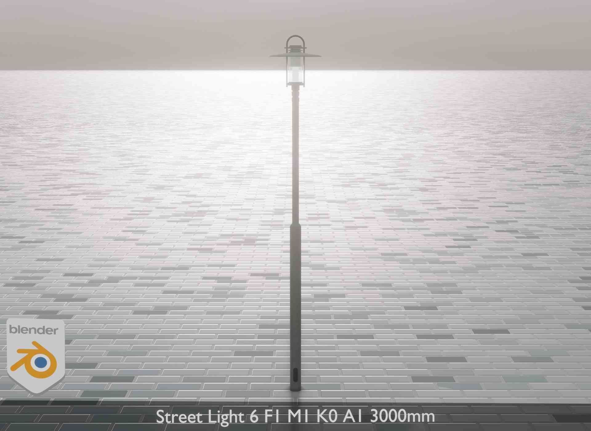 Street Light 6 F1 M1 K0 A1 3000mm Low-poly 3D model_1