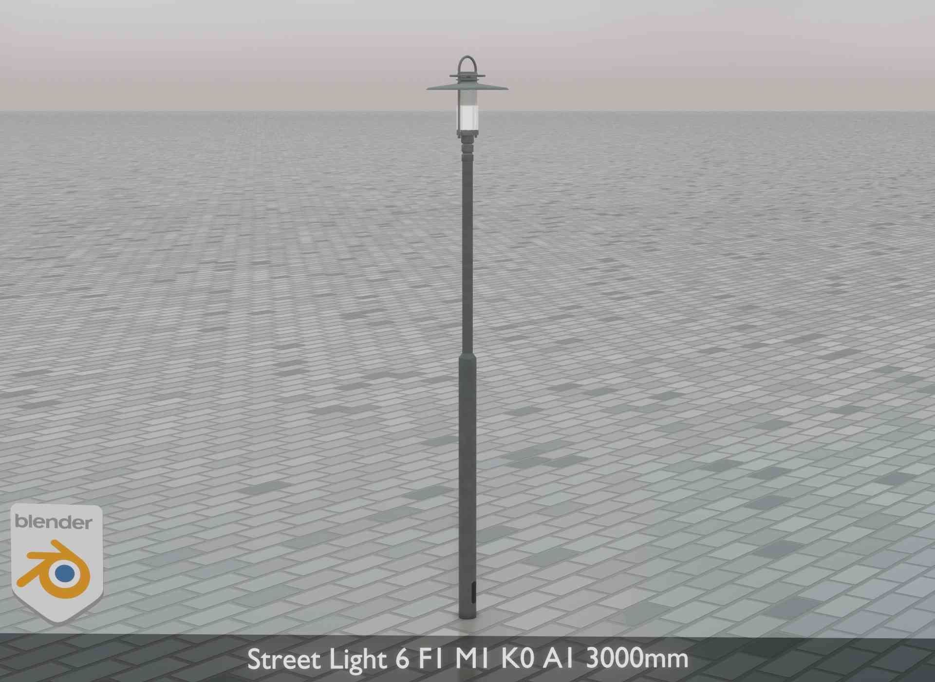 Street Light 6 F1 M1 K0 A1 3000mm Low-poly 3D model_38