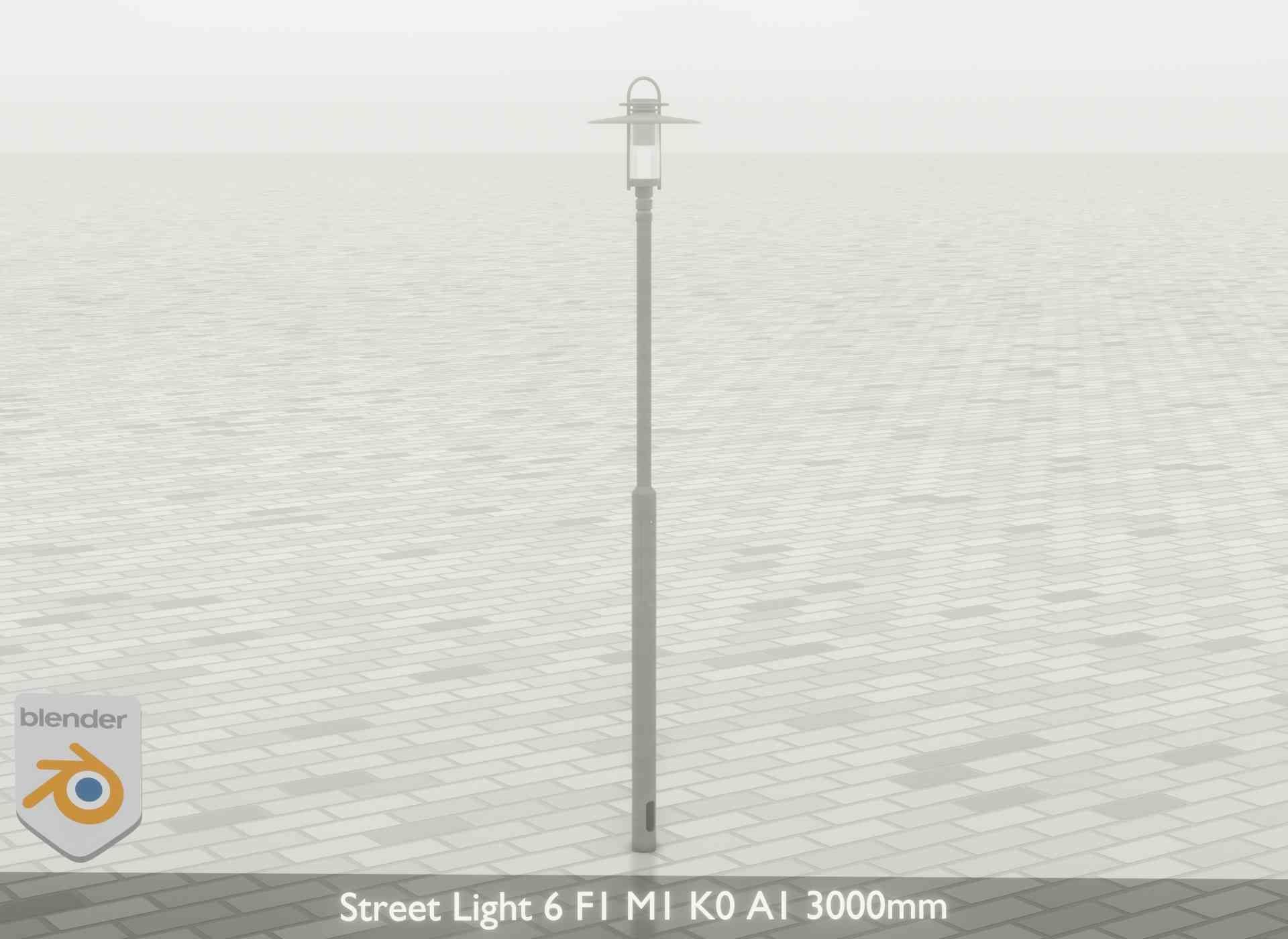 Street Light 6 F1 M1 K0 A1 3000mm Low-poly 3D model_29