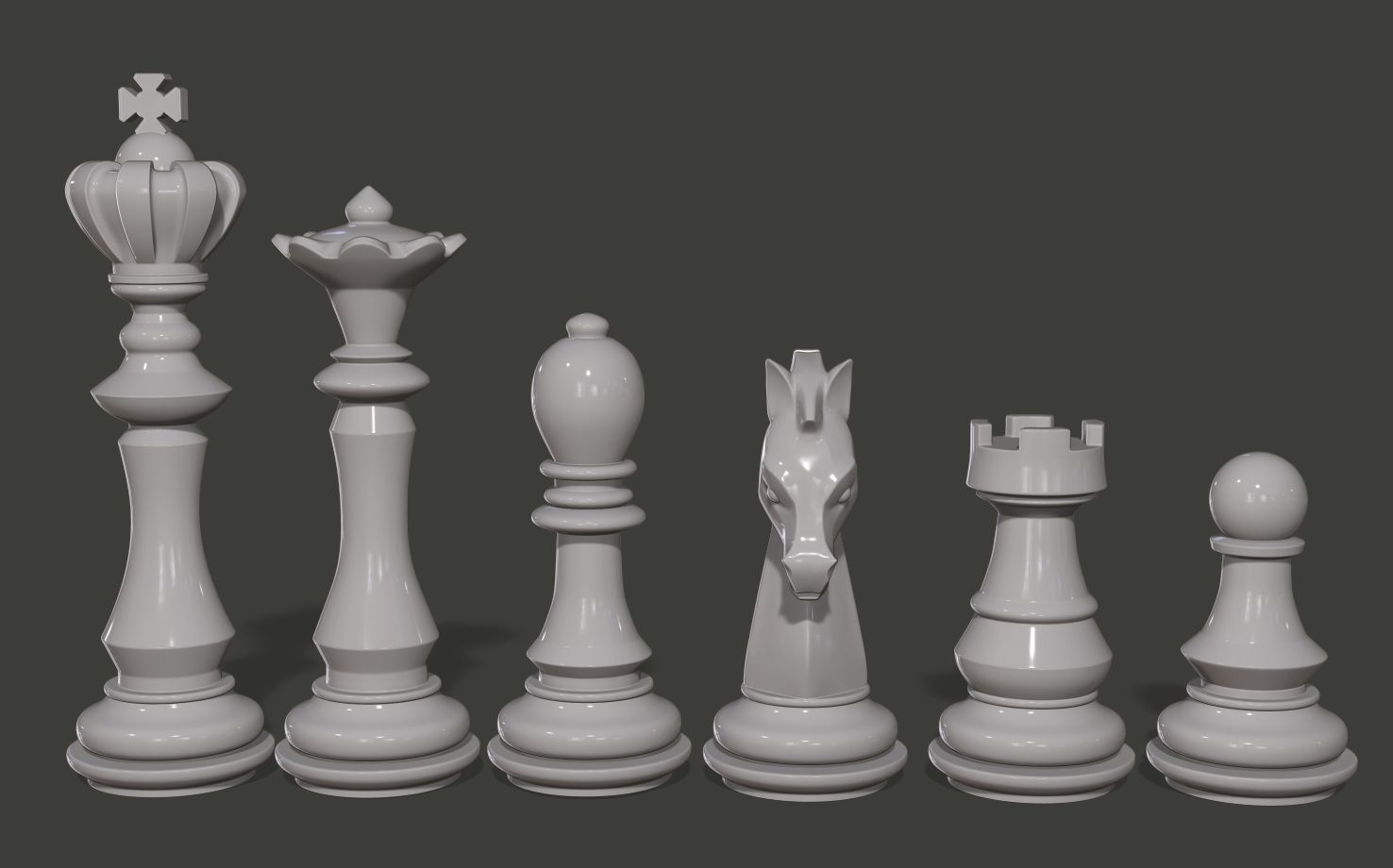Chess set pieces 3D print model_5