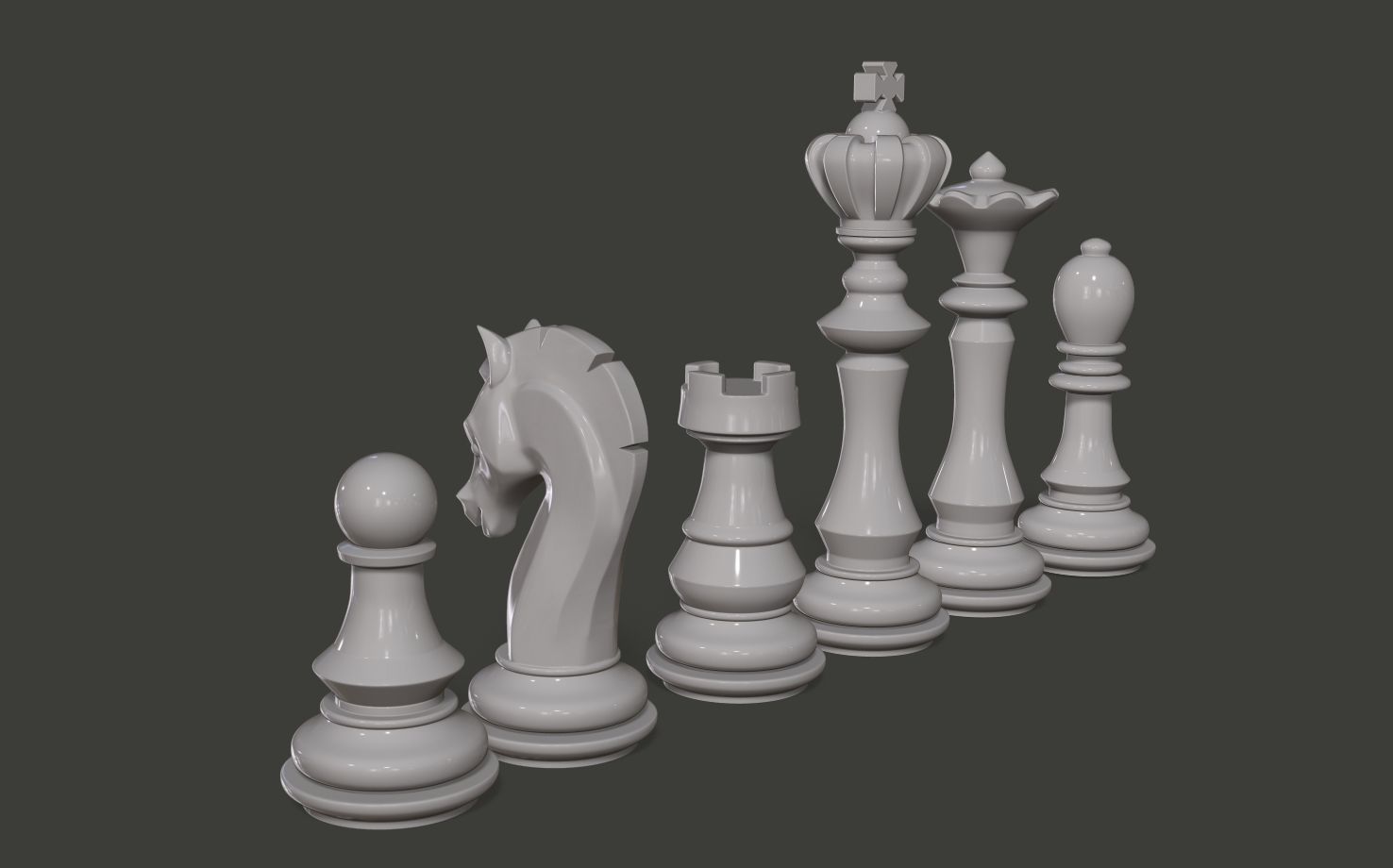 Chess set pieces 3D print model_6