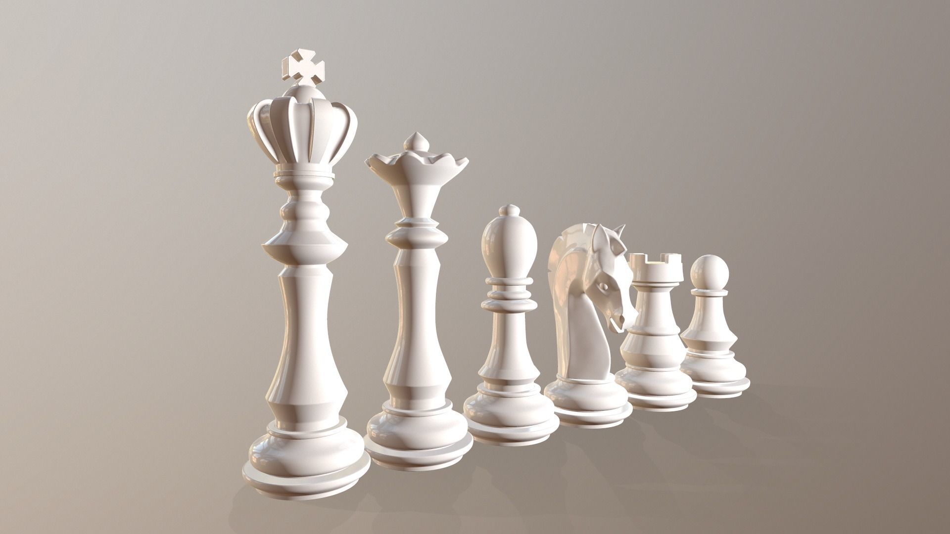 Chess set pieces 3D print model_8