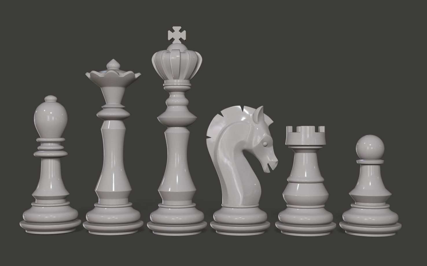 Chess set pieces 3D print model_1