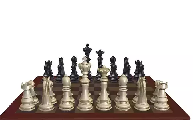 Chess set pieces 3D print model