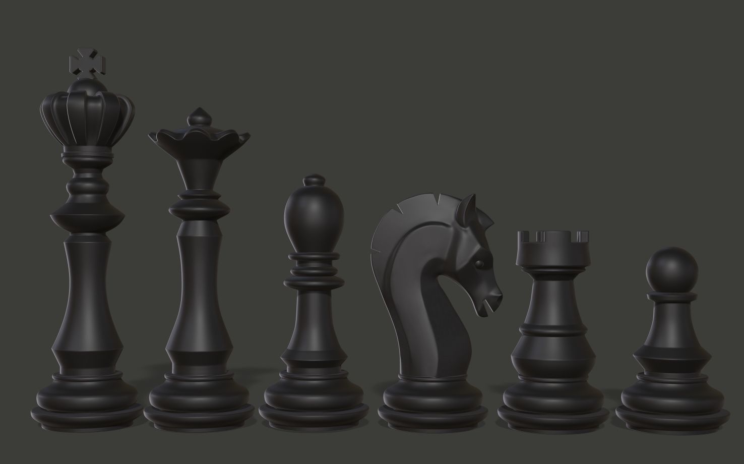 Chess set pieces 3D print model_2