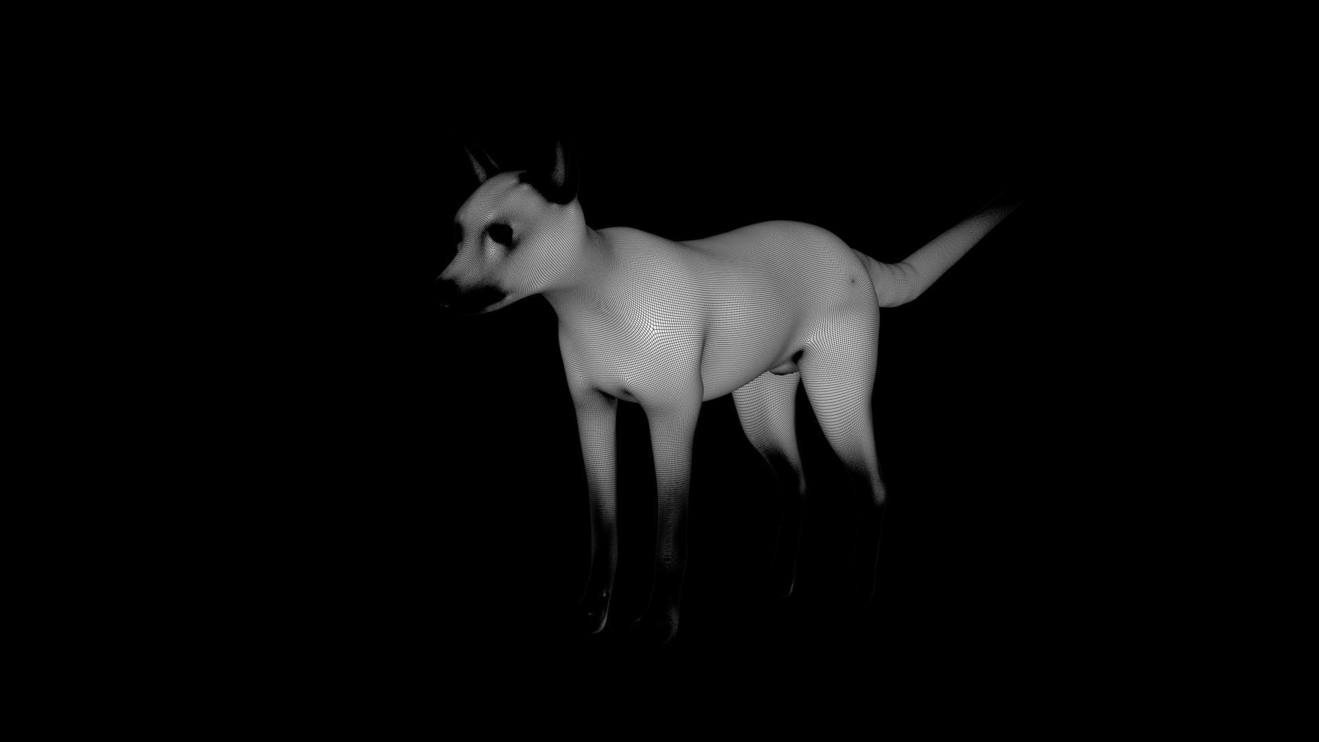 MAYA XGEN FUR red fox Low-poly 3D model_12