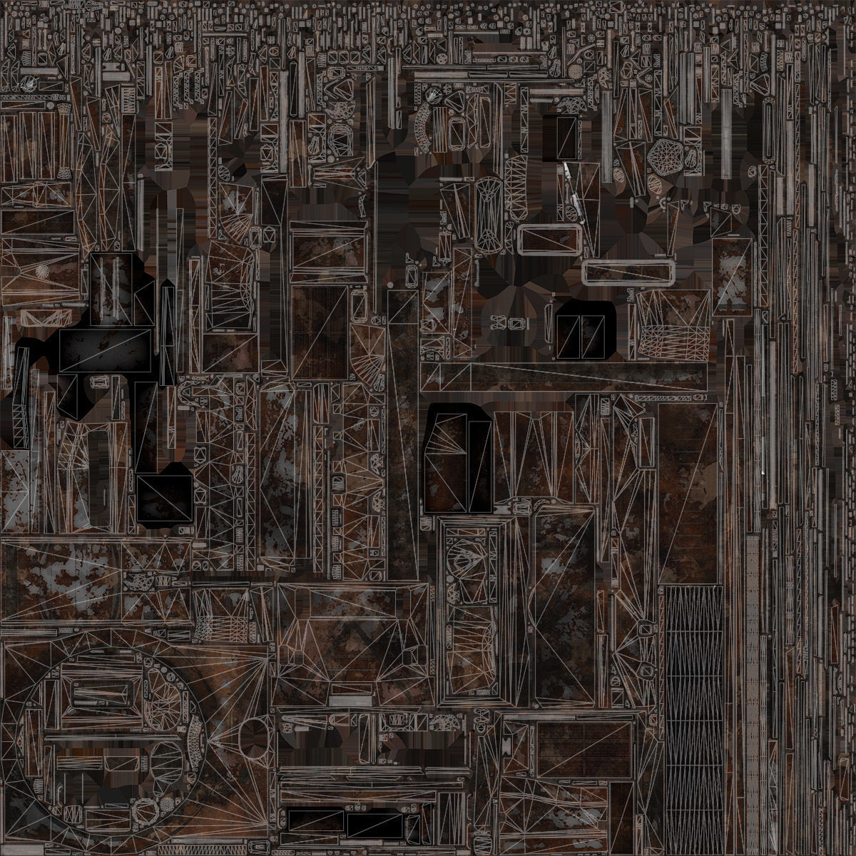 T-72A Tank Destroyed Low-poly 3D model_10