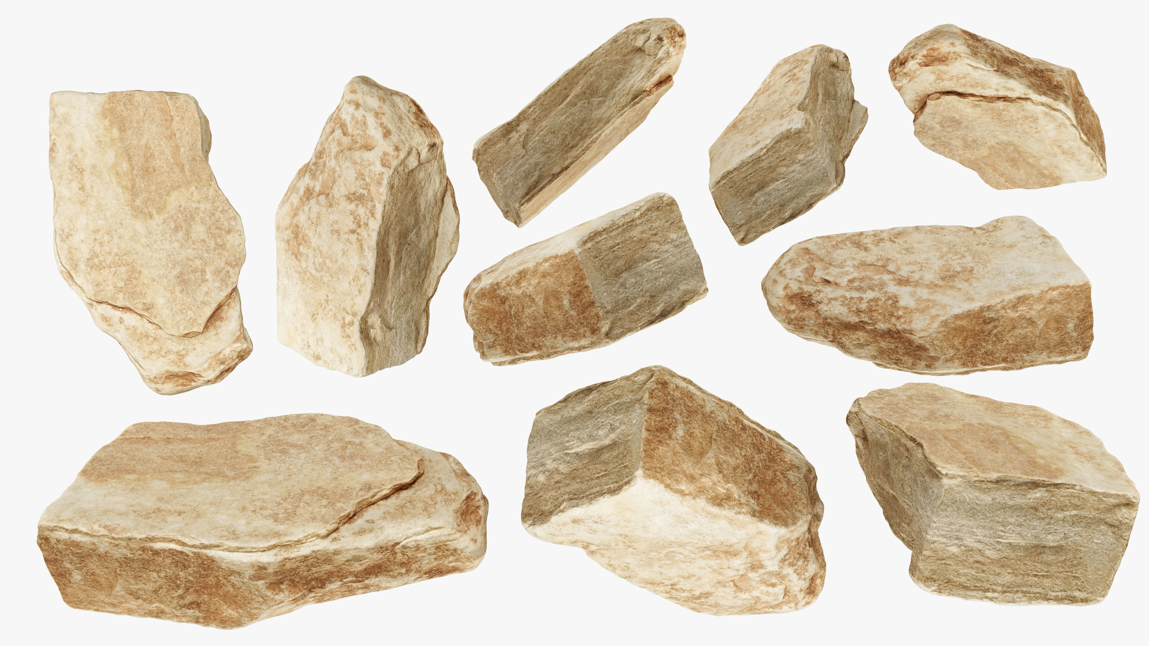 PSscanned stone pack 1 Low-poly 3D model_5