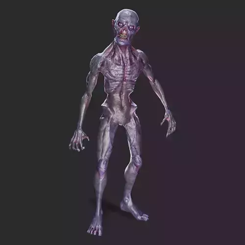 Ghoul Monster -Low poly - Game Ready - Rigged