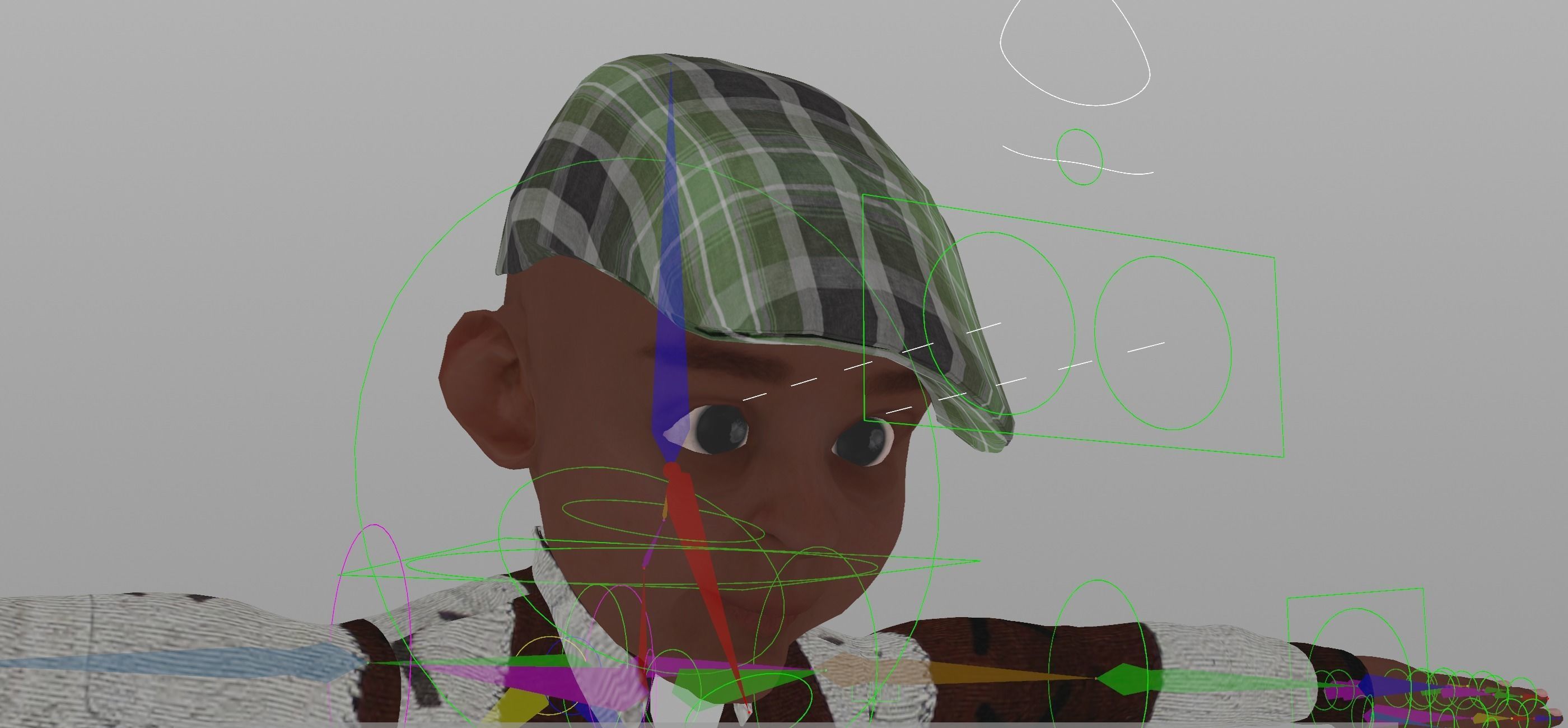 Rigged Elderly African Man  3D model_9