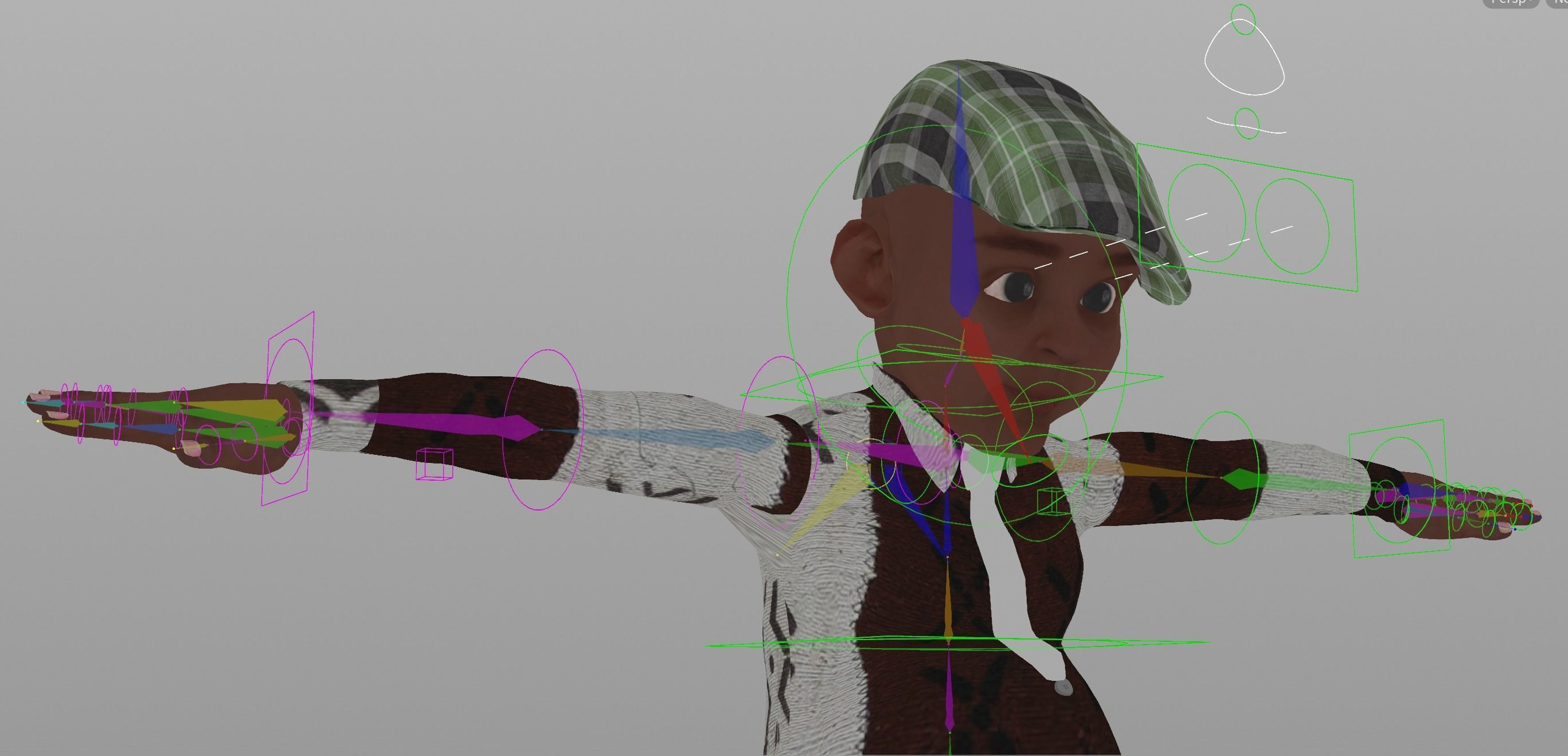 Rigged Elderly African Man  3D model_7