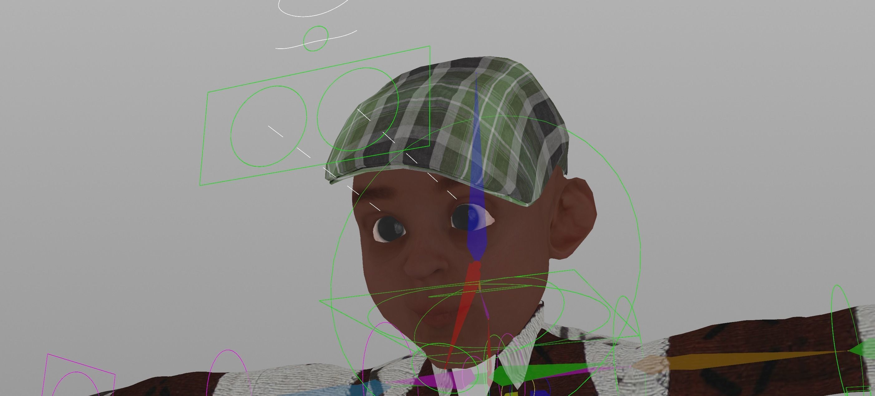 Rigged Elderly African Man  3D model_10
