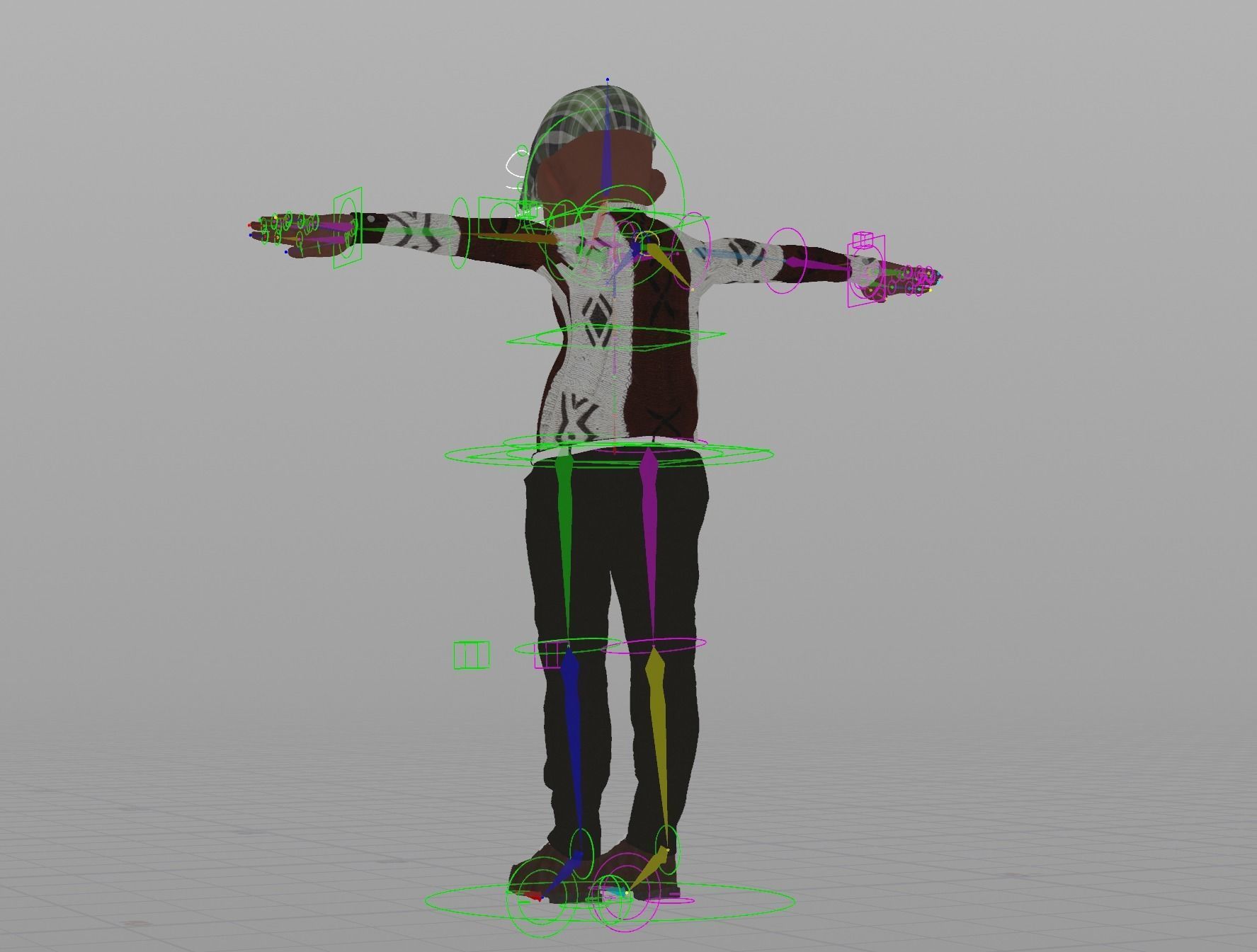 Rigged Elderly African Man  3D model_6