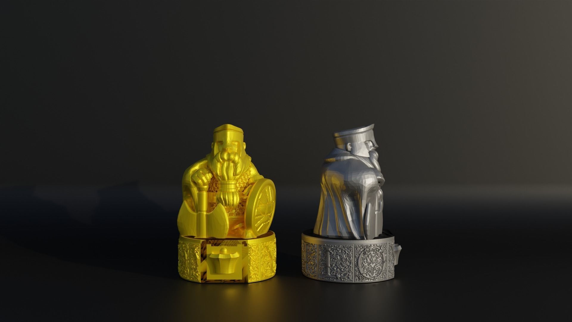 Dwarf Figure Chess Set - 6 Different Dwarf Character 3D print model_14
