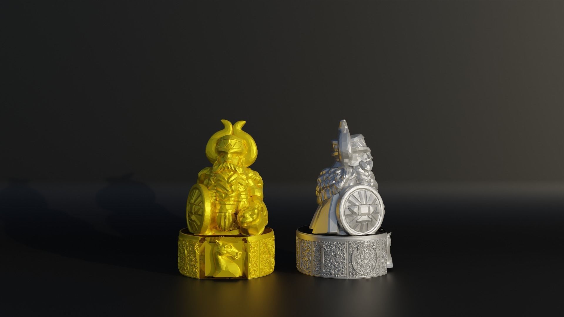 Dwarf Figure Chess Set - 6 Different Dwarf Character 3D print model_20