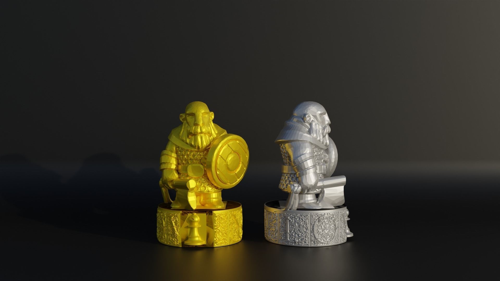 Dwarf Figure Chess Set - 6 Different Dwarf Character 3D print model_18