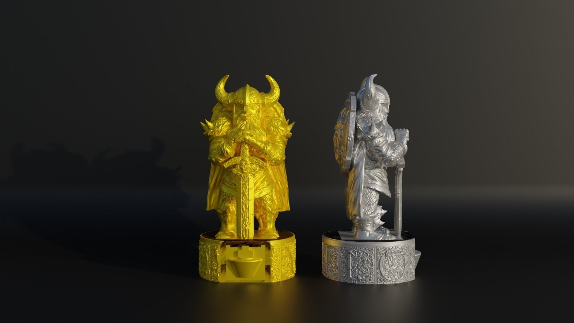 Dwarf Figure Chess Set - 6 Different Dwarf Character 3D print model_15