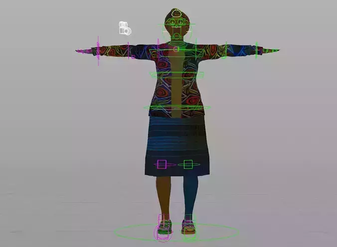 Rigged Middle Aged African Woman 