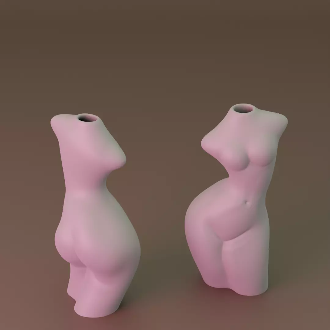 Beautiful Nude Girl Shaped Flower Vase  3D Model for 3D Printing 3D print model_0
