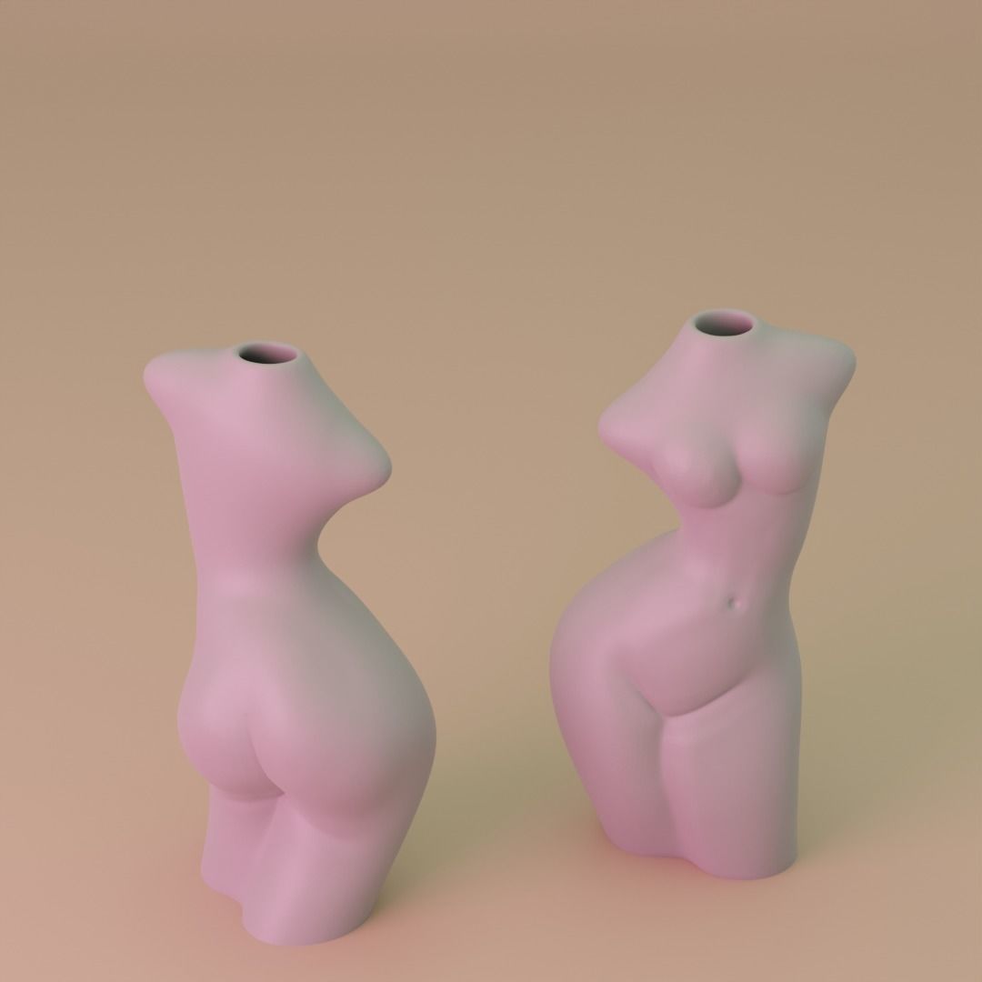 Beautiful Nude Girl Shaped Flower Vase  3D Model for 3D Printing 3D print model_2