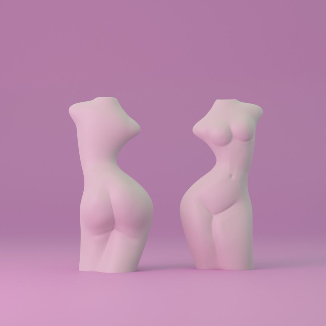 Beautiful Nude Girl Shaped Flower Vase  3D Model for 3D Printing 3D print model_1