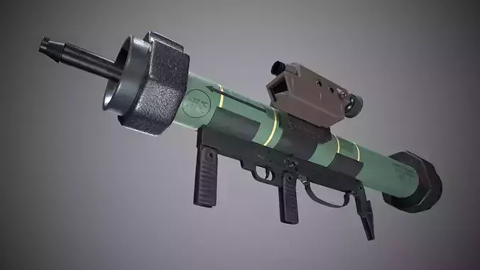 Portable rocket launcher MATADOR RGW-90 Low-poly 3D model