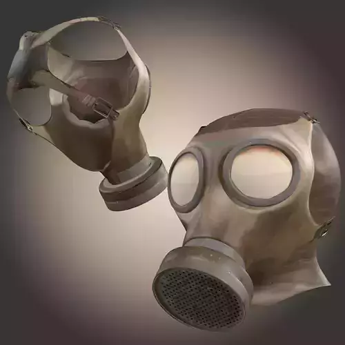 Gas Mask Low-poly 3D model