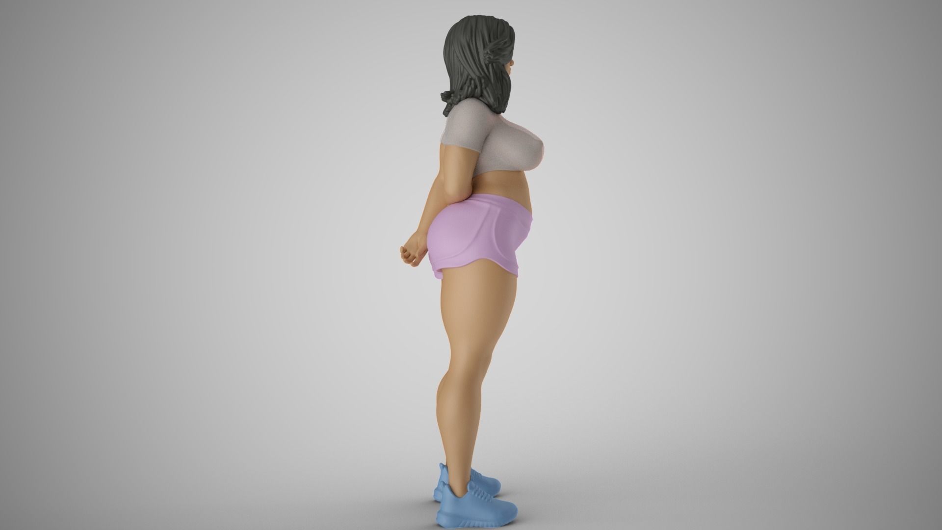 Girl with Hands Behind 3D print model_5