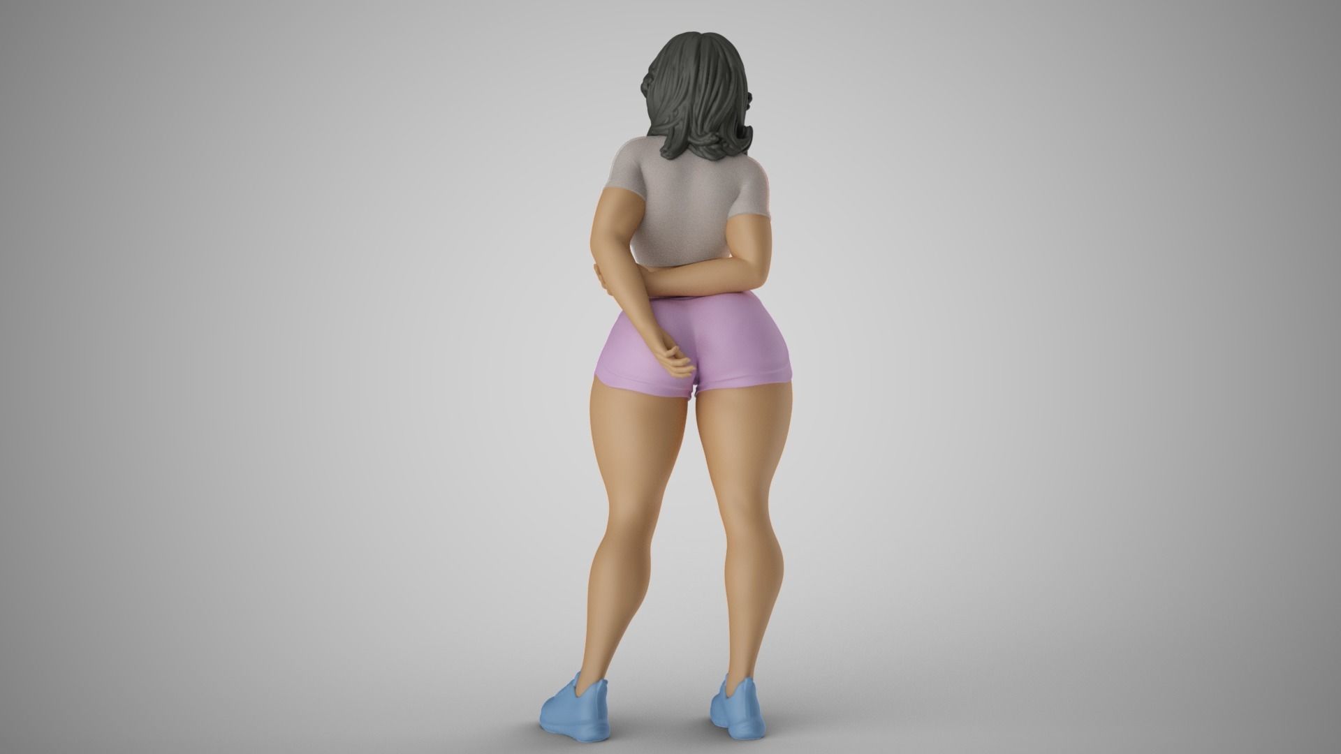 Girl with Hands Behind 3D print model_7