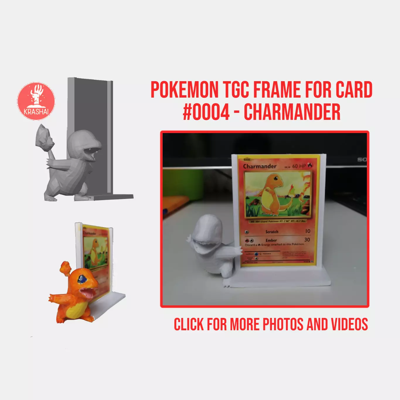 Charmander  TCG frame for card  3D print model_0